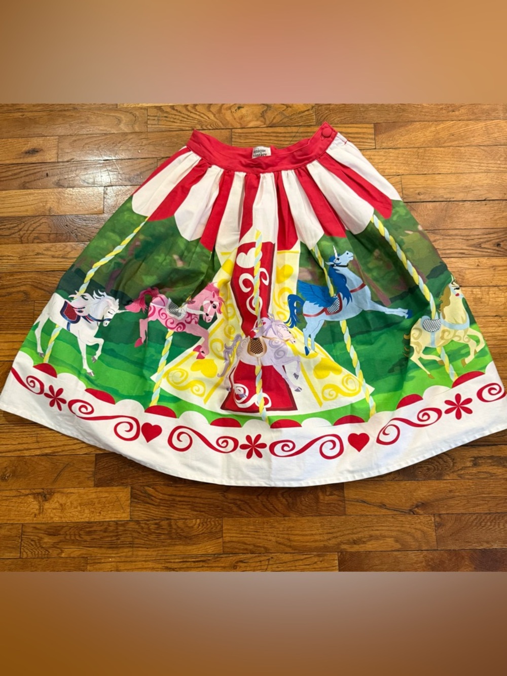 Rare Unique Vintage x Disney Mary Poppins Enchanted Carousel Horses Swing Skirt